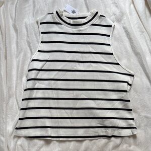 Old Navy Black and White Striped Tank Top